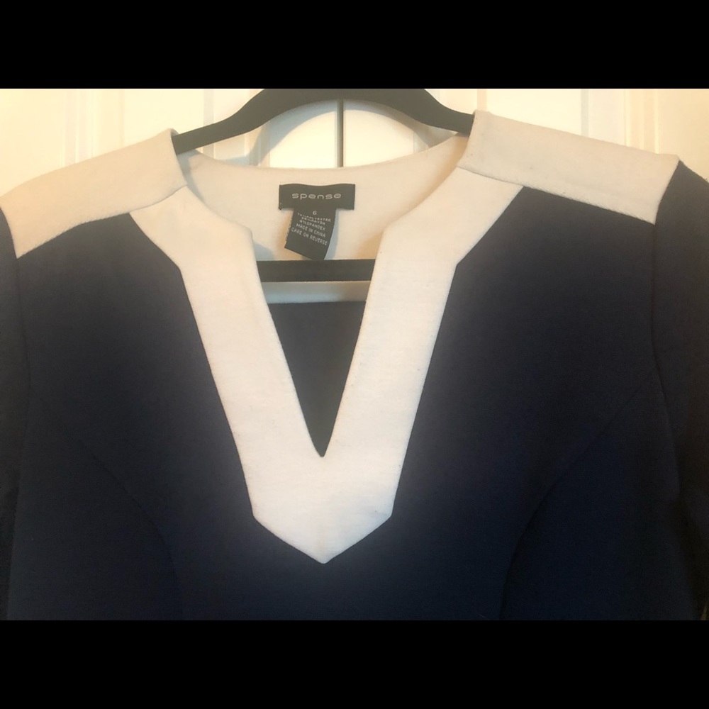 Navy and White Dress